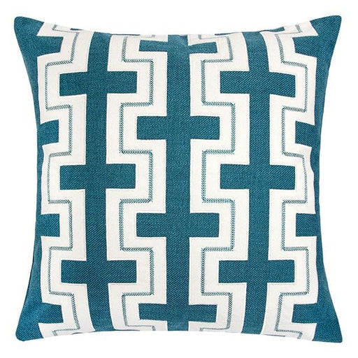 Kari Teal 20" X 20" Pillow, Turquoise - U&U Home Budget Furniture (Carteret, NJ)