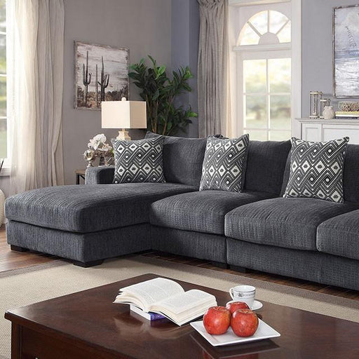 Kaylee Gray Large L-Shaped Sectional - U&U Home Budget Furniture (Carteret, NJ)