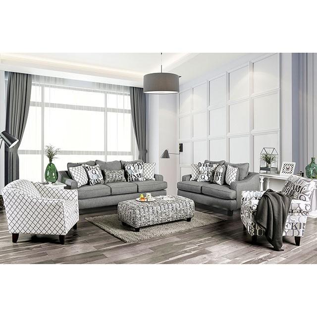 Verne Bluish Gray Love Seat - U&U Home Budget Furniture (Carteret, NJ)