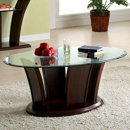 MANHATTAN IV Brown Cherry Coffee Table, Brown Cherry - U&U Home Budget Furniture (Carteret, NJ)