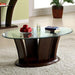 MANHATTAN IV Brown Cherry Coffee Table, Brown Cherry - U&U Home Budget Furniture (Carteret, NJ)