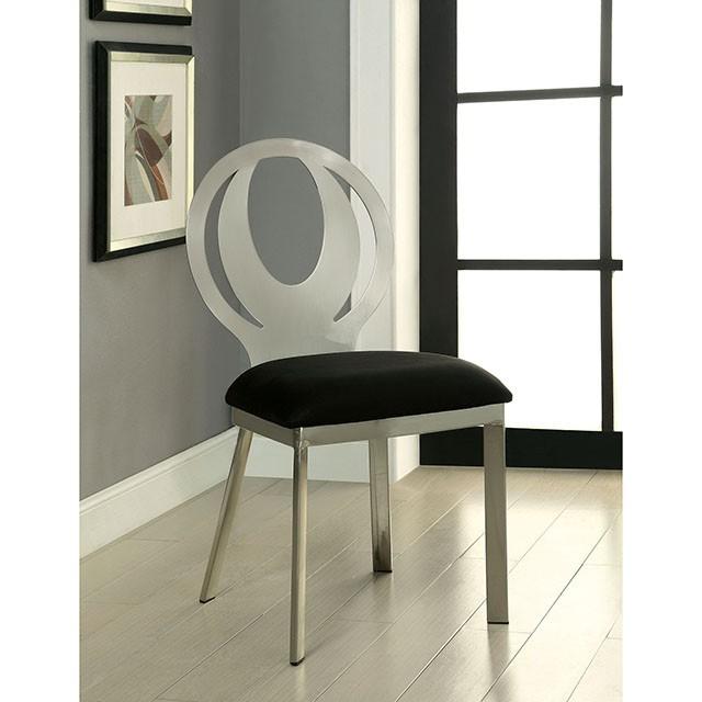 ORLA Silver/Black Side Chair (2/CTN) - U&U Home Budget Furniture (Carteret, NJ)