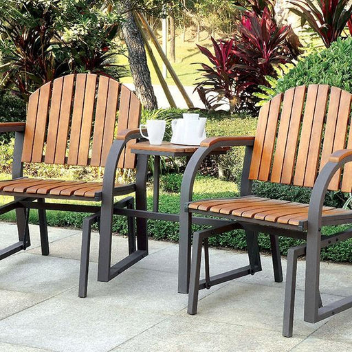 PERSE Dark Gray/Oak Rocking Chair - U&U Home Budget Furniture (Carteret, NJ)