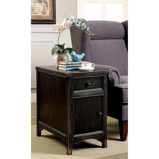 MEADOW Antique Black Side Table - U&U Home Budget Furniture (Carteret, NJ)