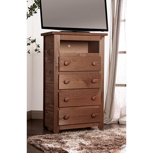 Lea Mahogany Media Chest - U&U Home Budget Furniture (Carteret, NJ)