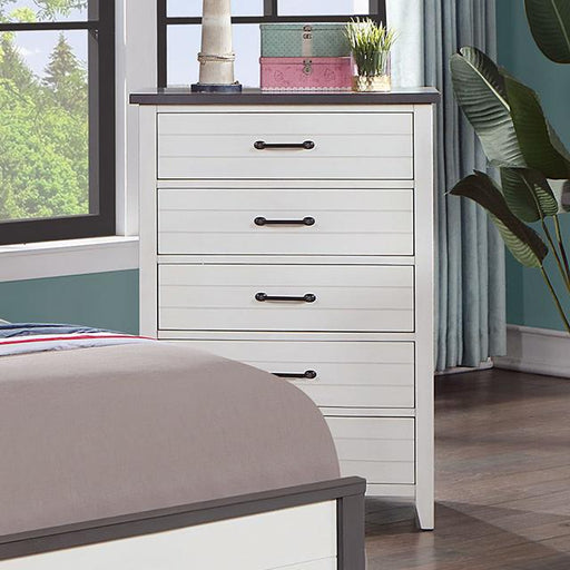 PRIAM Chest, White/Gray - U&U Home Budget Furniture (Carteret, NJ)