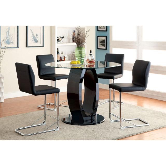 LODIA II Black Round Counter Ht. Table - U&U Home Budget Furniture (Carteret, NJ)
