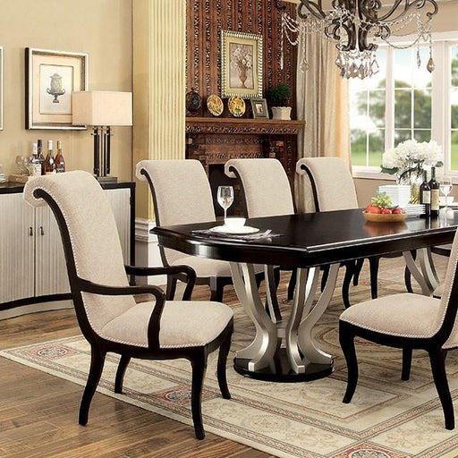 Ornette Espresso/Champagne Dining Table - U&U Home Budget Furniture (Carteret, NJ)