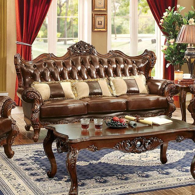 Jericho Brown/Dark Oak Sofa - U&U Home Budget Furniture (Carteret, NJ)