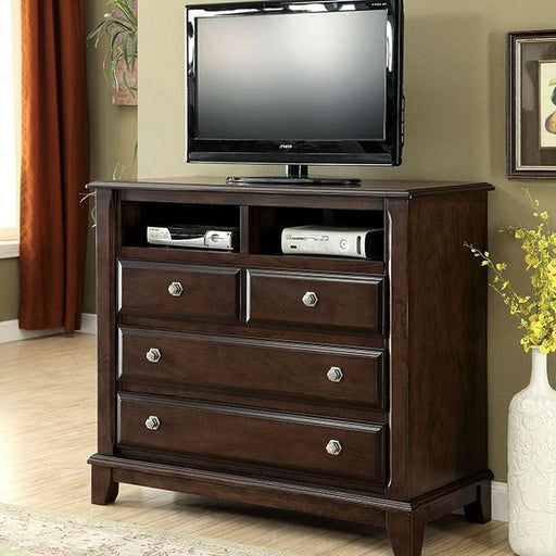 Litchville Brown Cherry Media Chest - U&U Home Budget Furniture (Carteret, NJ)