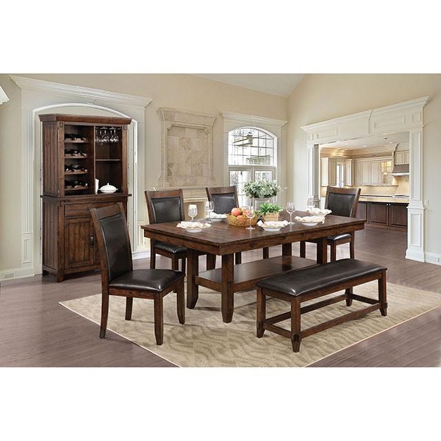 MEAGAN I Brown Cherry Dining Table - U&U Home Budget Furniture (Carteret, NJ)