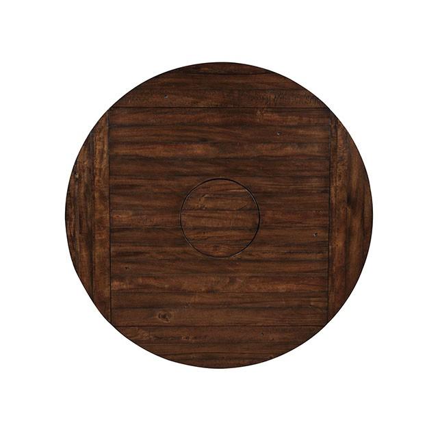 MEAGAN II Brown Cherry Round Counter Ht. Table - U&U Home Budget Furniture (Carteret, NJ)