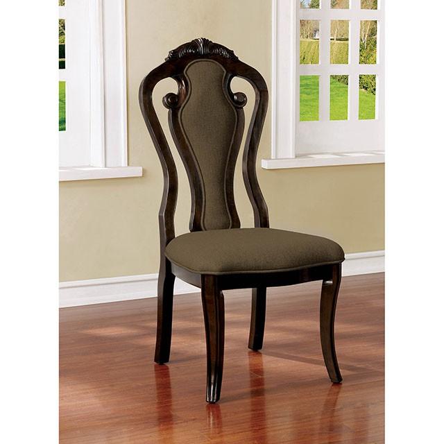 Rosalina Walnut/Beige Side Chair (2/CTN) - U&U Home Budget Furniture (Carteret, NJ)