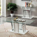 Staten Glossy White/Chrome Coffee Table - U&U Home Budget Furniture (Carteret, NJ)