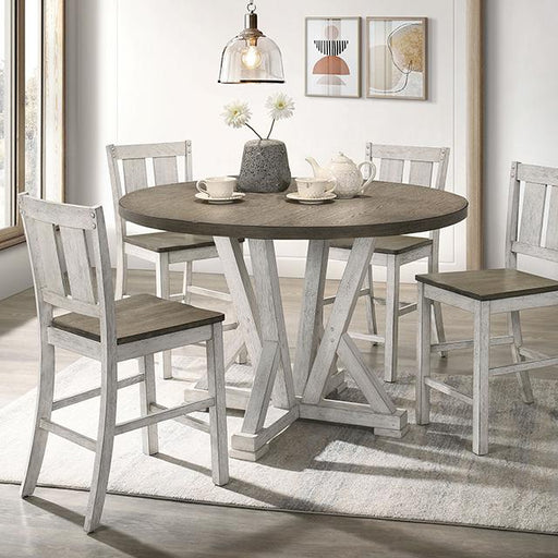 DAKOTA Counter Ht. Table, A. White/Ash Brown - U&U Home Budget Furniture (Carteret, NJ)