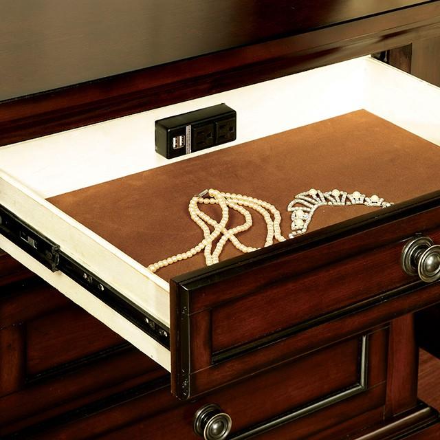 NORTHVILLE Dark Cherry Night Stand - U&U Home Budget Furniture (Carteret, NJ)