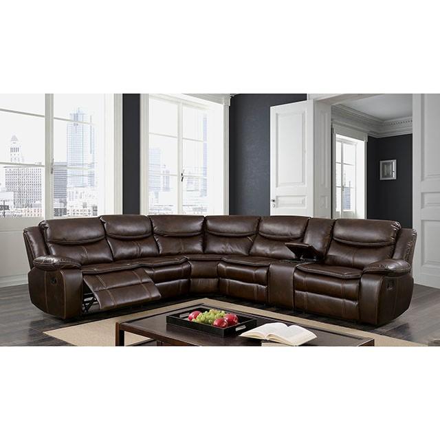 Pollux Brown Sectional - U&U Home Budget Furniture (Carteret, NJ)