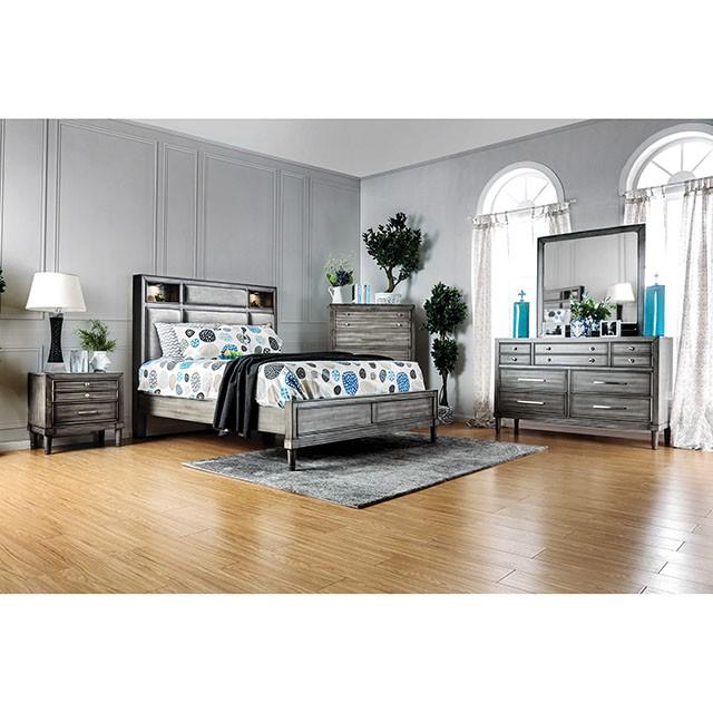 DAPHNE Gray Cal.King, E.King & Queen Bed - U&U Home Budget Furniture (Carteret, NJ)