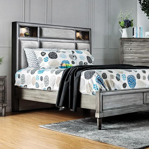 DAPHNE Gray Cal.King, E.King & Queen Bed - U&U Home Budget Furniture (Carteret, NJ)