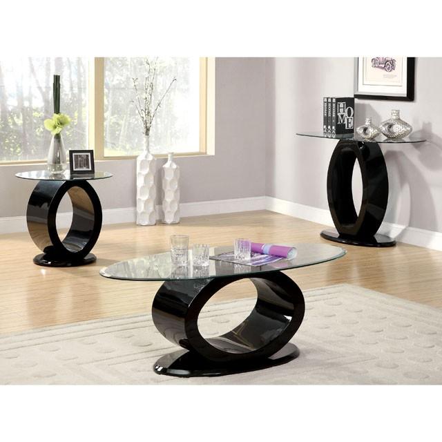 LODIA III Black Sofa Table, Black - U&U Home Budget Furniture (Carteret, NJ)