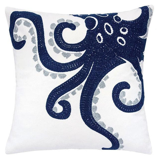 Maura White 20" X 20" Pillow, Octopus - U&U Home Budget Furniture (Carteret, NJ)