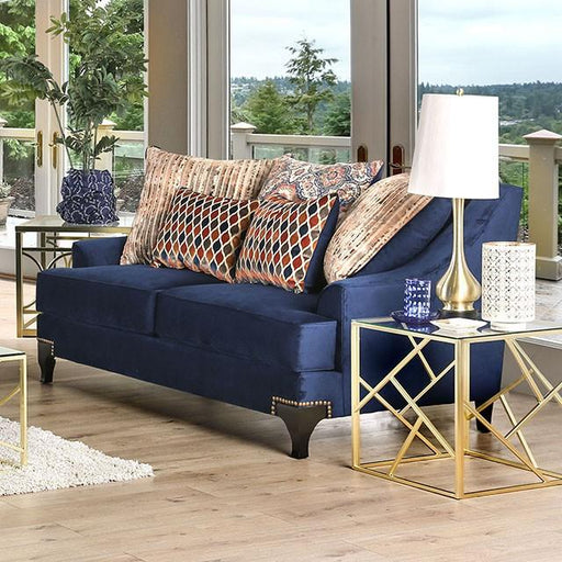 Sisseton Navy Love Seat - U&U Home Budget Furniture (Carteret, NJ)