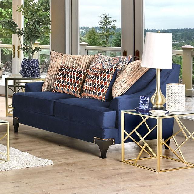 Sisseton Navy Love Seat - U&U Home Budget Furniture (Carteret, NJ)