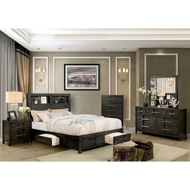 KARLA Cal.King, E.King & Queen Bed, Gray & White - U&U Home Budget Furniture (Carteret, NJ)