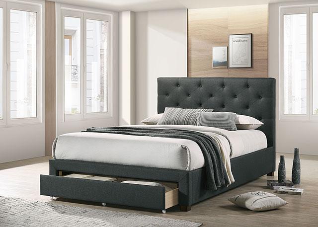 SYBELLA Cal.King, E.King, Queen, Full, & Twin Bed, Beige - U&U Home Budget Furniture (Carteret, NJ)