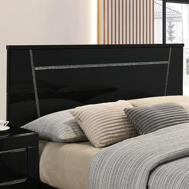 MAGDEBURG Cal.King Bed, Black & White - U&U Home Budget Furniture (Carteret, NJ)