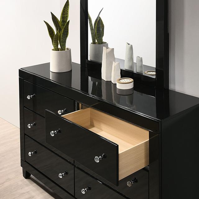 MAGDEBURG Cal.King Bed, Black & White - U&U Home Budget Furniture (Carteret, NJ)