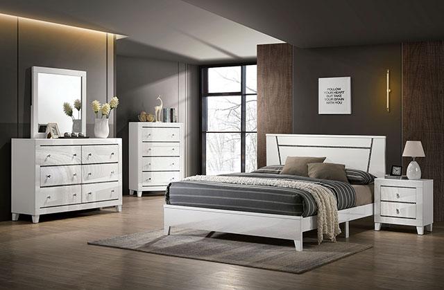 MAGDEBURG Cal.King Bed, Black & White - U&U Home Budget Furniture (Carteret, NJ)
