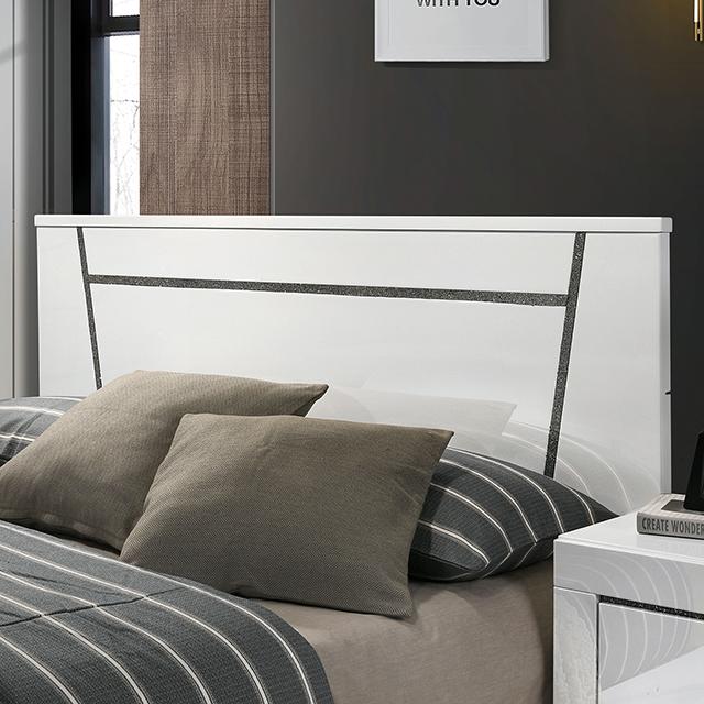 MAGDEBURG Cal.King Bed, Black & White - U&U Home Budget Furniture (Carteret, NJ)