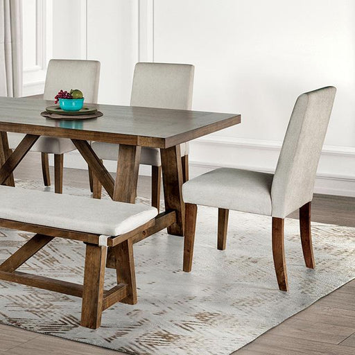 Losone Dining Table Set with Bench Rustic - U&U Home Budget Furniture (Carteret, NJ)