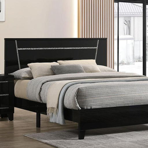 MAGDEBURG Cal.King Bed, Black & White - U&U Home Budget Furniture (Carteret, NJ)