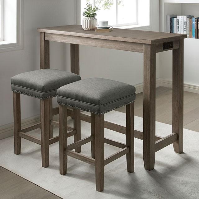 Caerleon 3 & 4 Piece Counter Ht. Set Gray & Blue - U&U Home Budget Furniture (Carteret, NJ)
