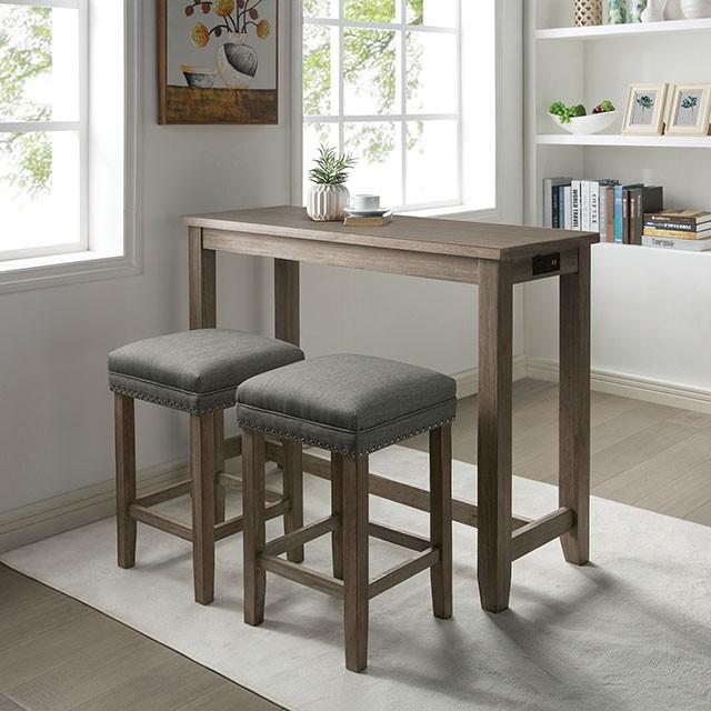 Caerleon 3 & 4 Piece Counter Ht. Set Gray & Blue - U&U Home Budget Furniture (Carteret, NJ)
