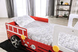 FIERSTALL Twin Bed, Red - U&U Home Budget Furniture (Carteret, NJ)
