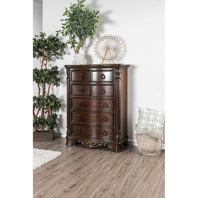 Menodora Brown Cherry Chest - U&U Home Budget Furniture (Carteret, NJ)