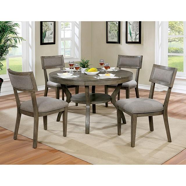 Leeds Gray Round Dining Table - U&U Home Budget Furniture (Carteret, NJ)