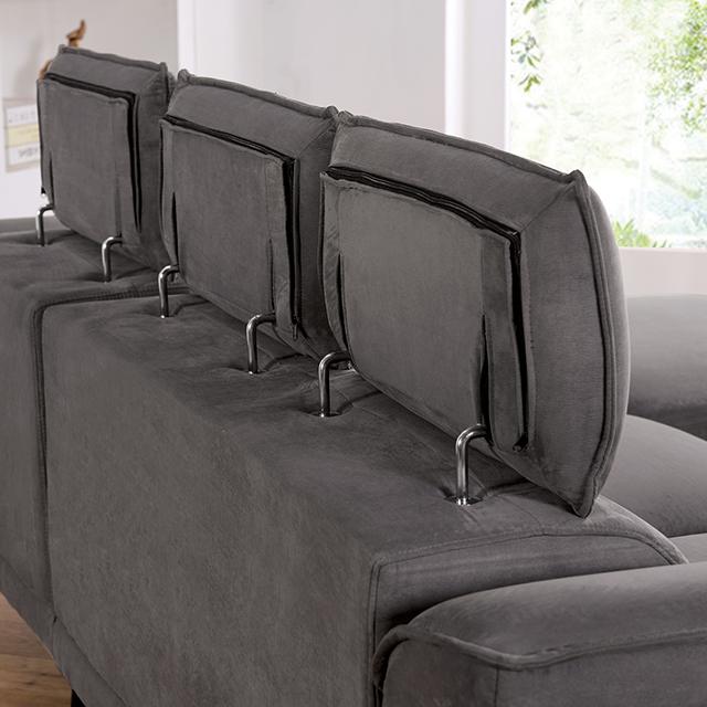 NAPANEE Sectional, Dark Gray - U&U Home Budget Furniture (Carteret, NJ)