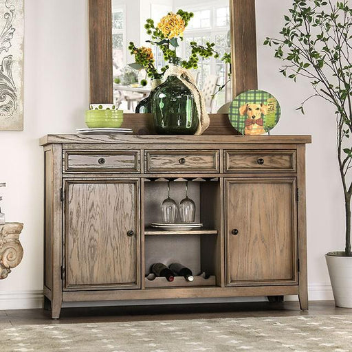 Patience Rustic Natural Tone Server - U&U Home Budget Furniture (Carteret, NJ)
