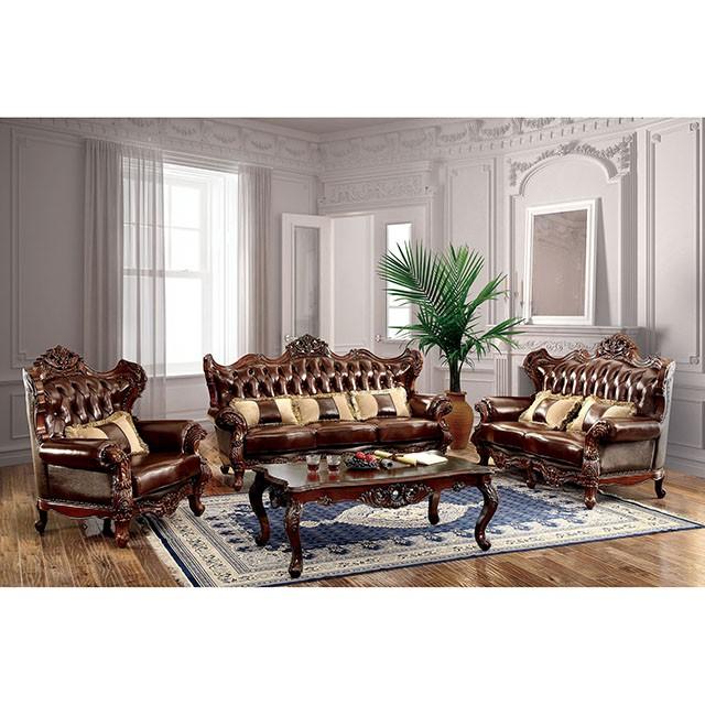 Jericho Brown/Dark Oak Sofa - U&U Home Budget Furniture (Carteret, NJ)