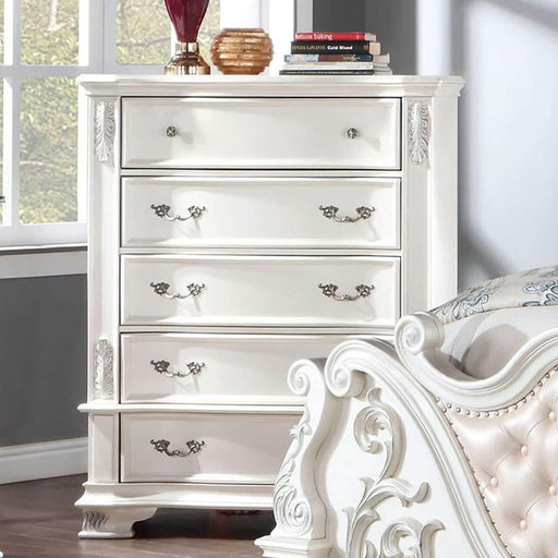 ESPARANZA Chest, Pearl White - U&U Home Budget Furniture (Carteret, NJ)