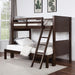 STAMOS Full/Full, Twin/Full, & Twin/twin Bunk Bed, Walnut - U&U Home Budget Furniture (Carteret, NJ)
