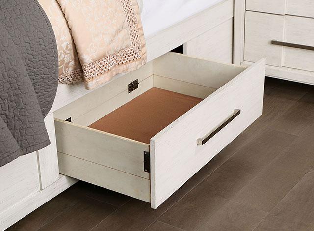 KARLA Cal.King, E.King & Queen Bed, Gray & White - U&U Home Budget Furniture (Carteret, NJ)