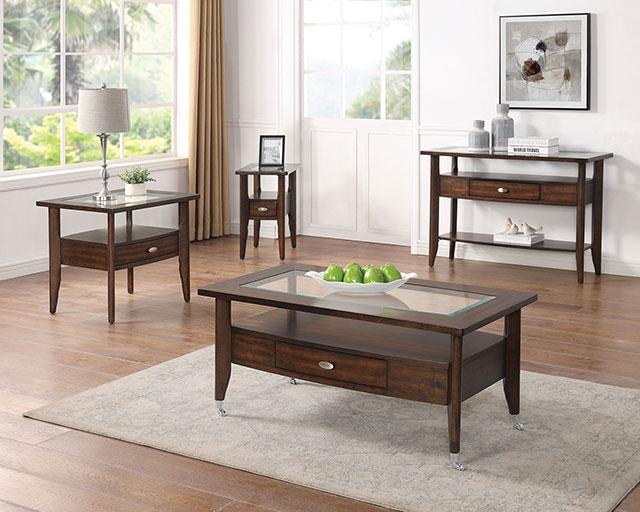 RIVERDALE End Table, Dark Walnut - U&U Home Budget Furniture (Carteret, NJ)