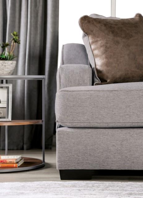 SKYLINE Sofa, Light Gray/Brown - U&U Home Budget Furniture (Carteret, NJ)