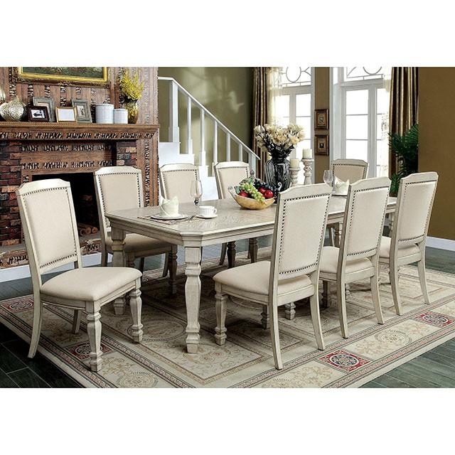 HOLCROFT Antique White/Ivory Side Chair (2/CTN) - U&U Home Budget Furniture (Carteret, NJ)