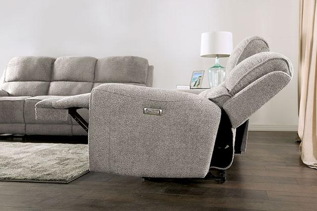 MORCOTE Power Sofa, Light Gray - U&U Home Budget Furniture (Carteret, NJ)